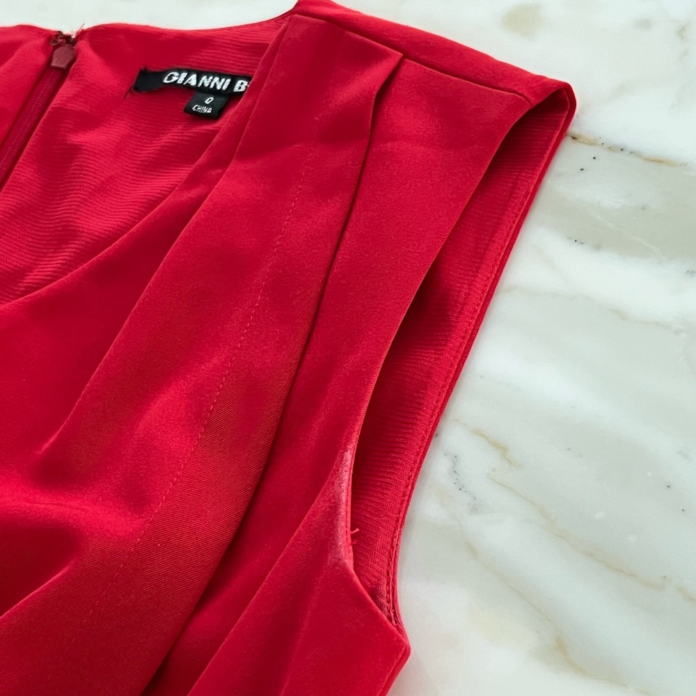 GIANNI BINI RED BELTED DRESS SIZE US 0 - Picture 16 of 16